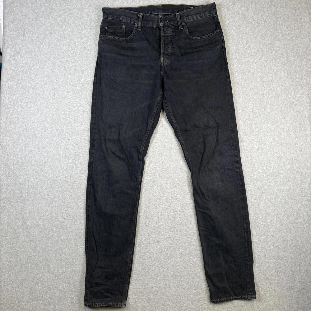 Vince Men's Size 32 Black Skinny Jeans Ankle Length 35" Inseam
